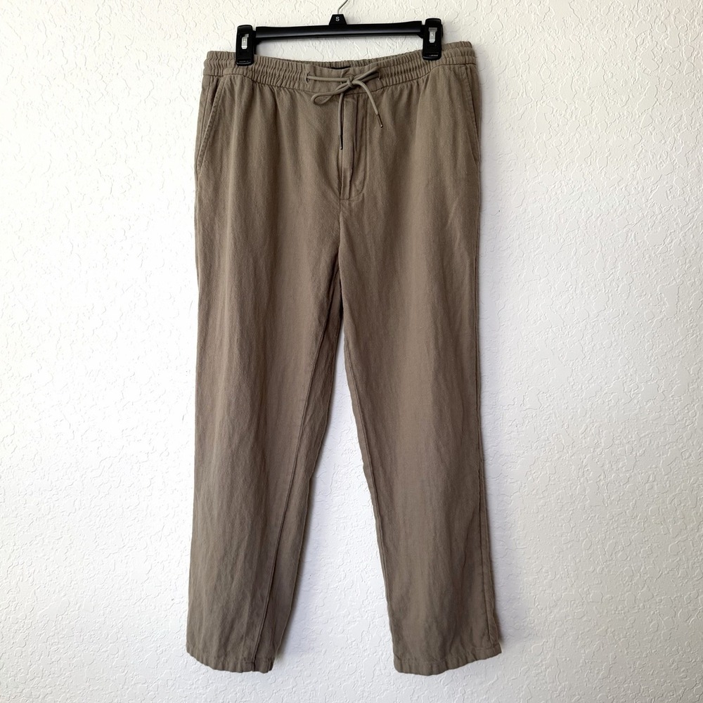 Rails Mens Callum Pant Cotton Linen Trouser Medium Brown Barley Casual Comfort